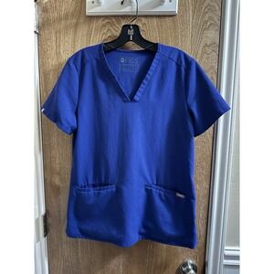 FIGS Technical Casma 3 Pocket Women's Scrub Top Sapphire Blue XS FW1100 PO 1203